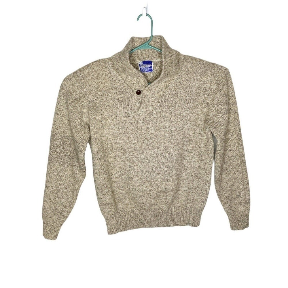 Vtg 70s JCPenney Ski Apparel Sweater Men Sz XL Beige